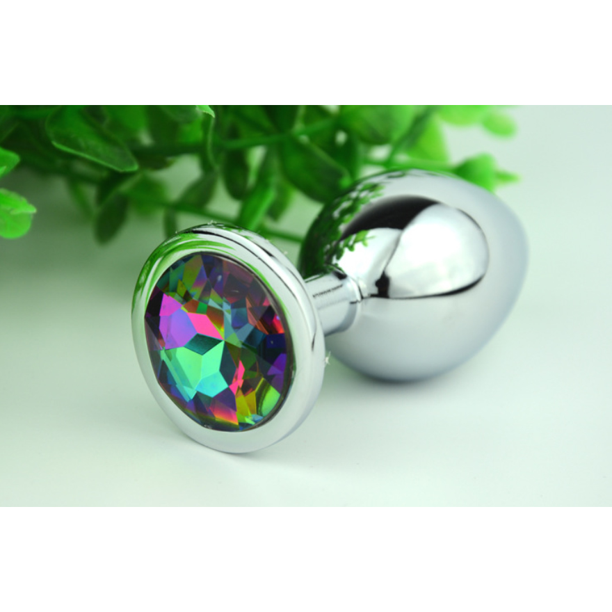 New Design Colorful Jewelry Base Mixed Color Crystal Metal Steel Anal Plug